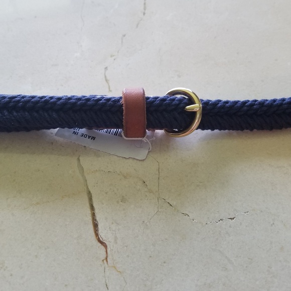 J Crew Braided Cotton & Leather Belt Orig $29.50 - Picture 2 of 5